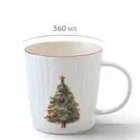 Кружка новогодняя Доляна &laquo;Сказочная история&raquo;, 360 мл, фарфор, белая