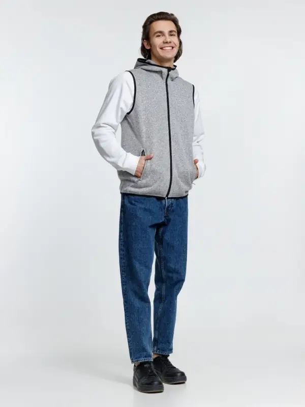 Жилет с капюшоном унисекс Gotland, серый, размер S Жилет с капюшоном унисекс Gotland, серый, размер S