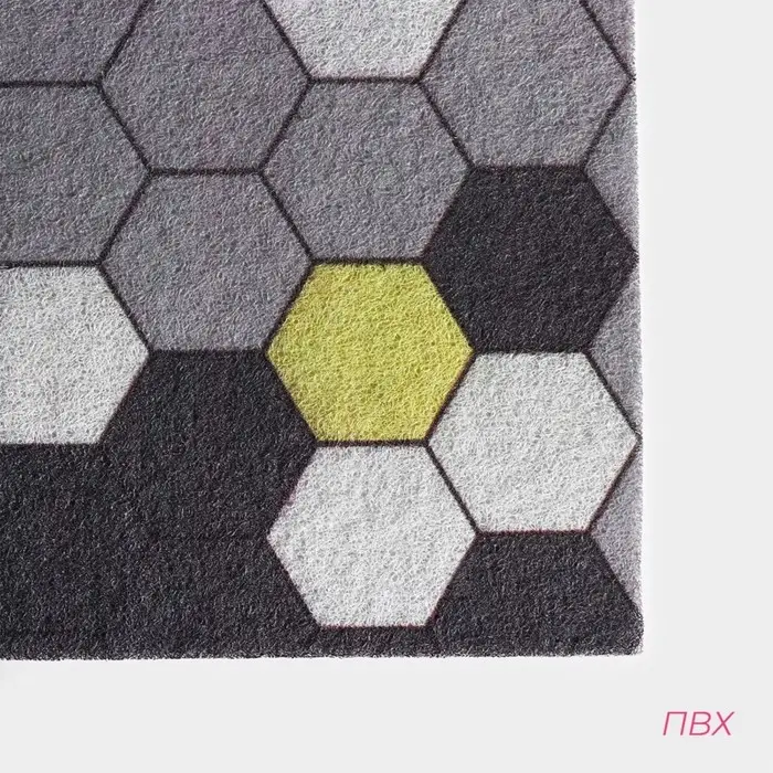 Коврик придверный Доляна &laquo;Гамма&raquo;, вырезной, грязезащитный, 60&times;90 см, серый