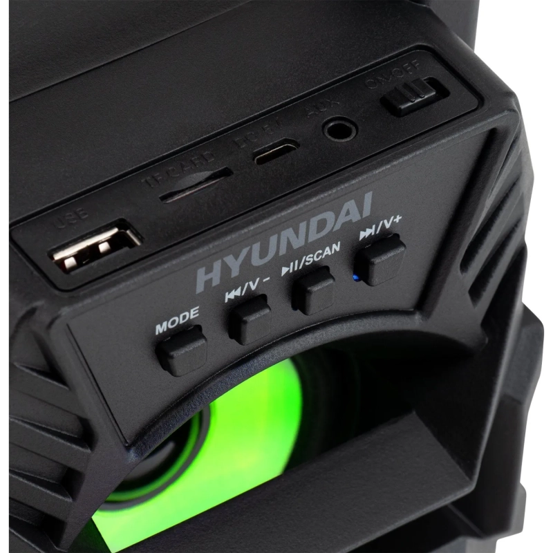 Портативная акустика Hyundai H-PS1000 черный 9W 1.0 BT/USB 10м 500mAh