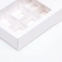 Коробка для 10 конфет, белая, 9.8&times;22&times;3.5 см