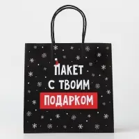 Пакет подарочный новогодний &laquo;Твой подарок&raquo;, 22&times;22&times;11 см