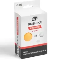 Мяч для настольного тенниса BOSHIKA 3***, набор 6 шт., PP, цвет оранжевый