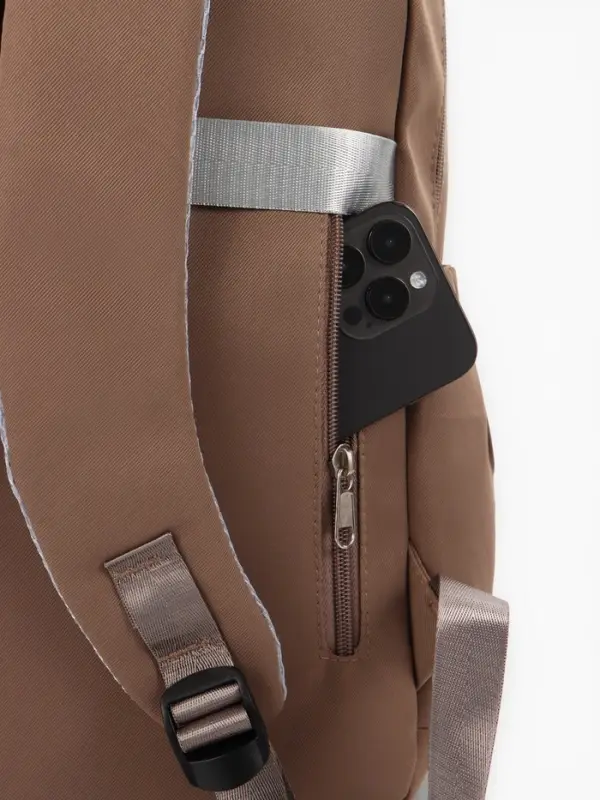 Рюкзак школьный, &laquo;Уставший кот&raquo;, 5 карманов, 2 отделения, 31&times;13.5&times;45 см, коричневый