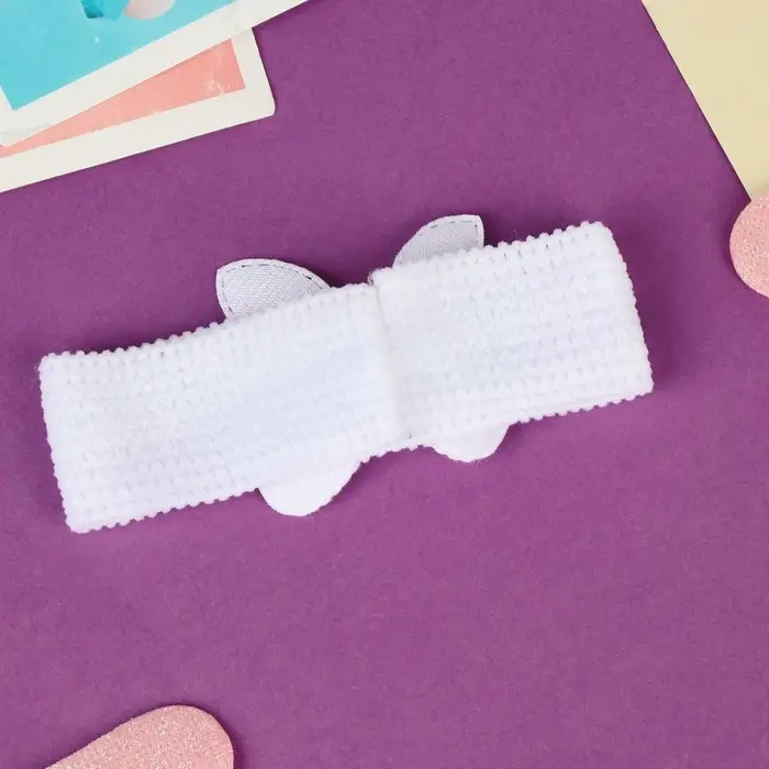 Повязка для волос Повязка для волос "Выбражулька" бантик горох, 16х3 см, белый