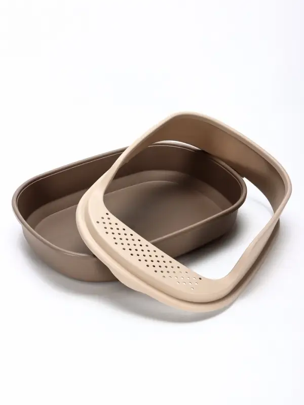 Лоток для кошек &laquo;Фур-Мур&raquo;, 48&times;35.5 см, с высоким бортом, с совком, покрытие софт-тач, цвет капучино