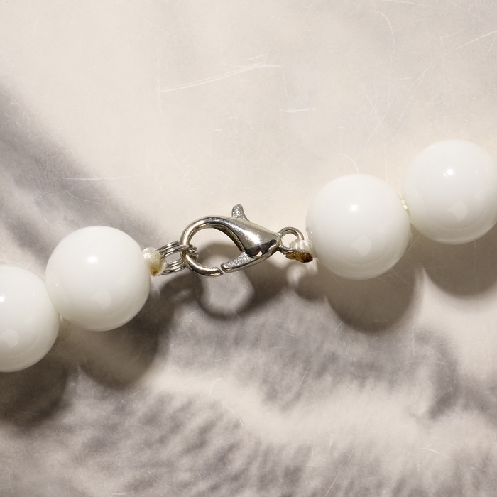 Бусы шар №10 «Агат белый», 45см