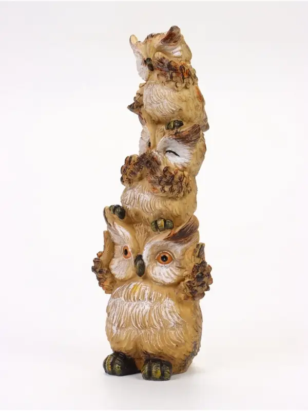 Садовая фигура из полистоуна &laquo;Трио сов&raquo;, 11.5&times;9.5&times;30 см, Greengo
