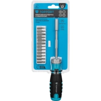 Отвертка Topfort со встроенной трещоткой и битами 13 предм (567112)