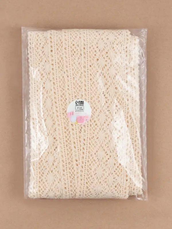 Кружево вязаное Арт Узор, 70 мм, 10&plusmn;1 м, бежевое