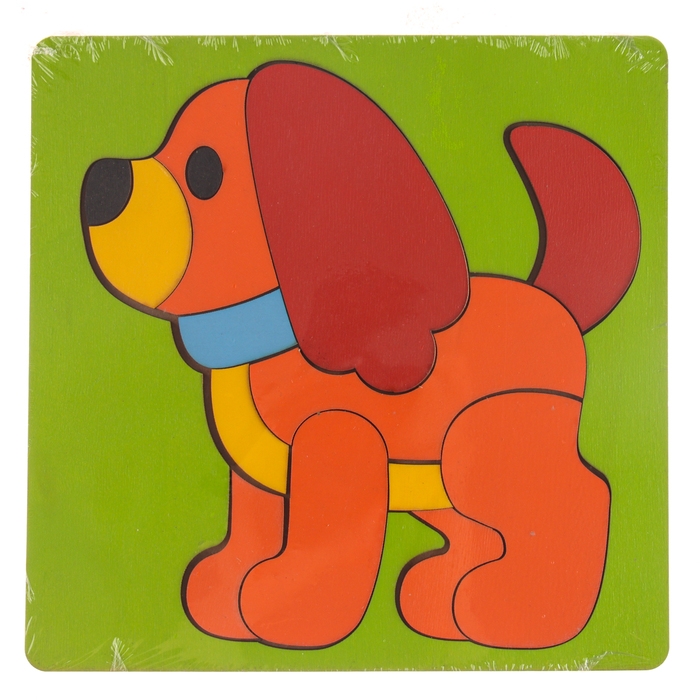 Головоломка «Собачка», крашеное дерево