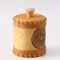 Туес &laquo;Соль&raquo;, 9&times;9&times;9.5 см, банка для хранения, береста