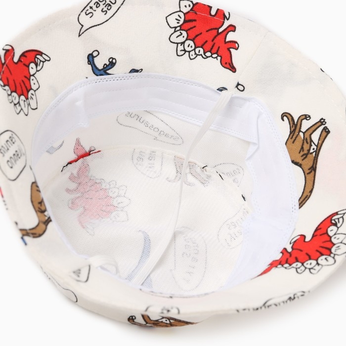 Панама детская MINAKU Панама детская MINAKU "Динозавры", цвет белый, р-р 49-50