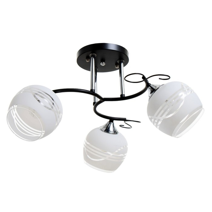 Люстра Люстра "Милава" 3хЕ27 40Вт чёрно-хромовый 62х62х27 см BayerLux