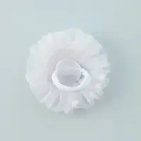 Бант для волос на резинке &laquo;Школьница&raquo;, снежный жемчужный цветок, d=8.5 см, белый