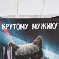 Пакет подарочный, упаковка, &laquo;Мужику&raquo;, 22 х 22 х 11 см