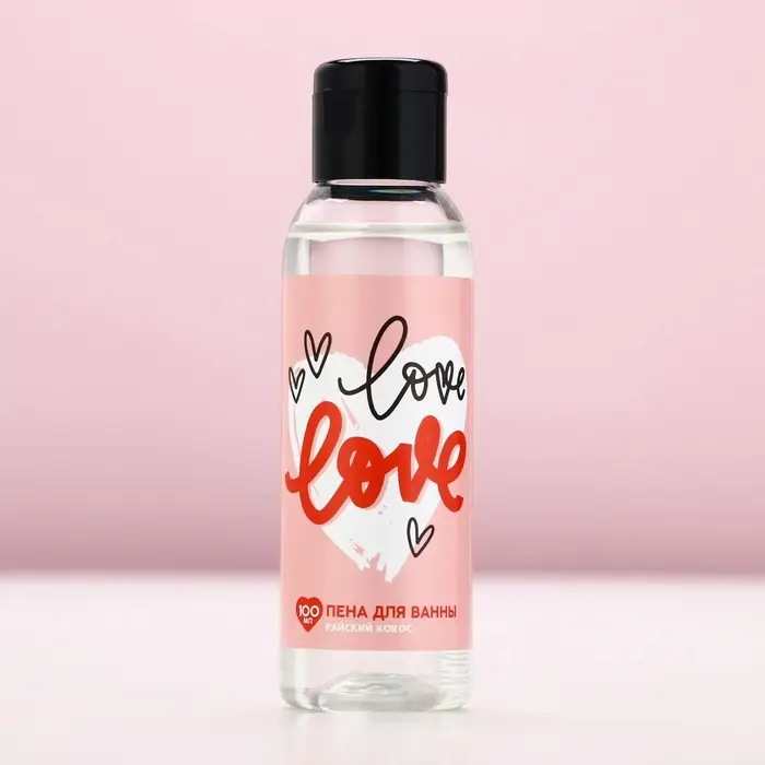 Пена для ванны Love, 100 мл, аромат кокоса, Чистое счастье