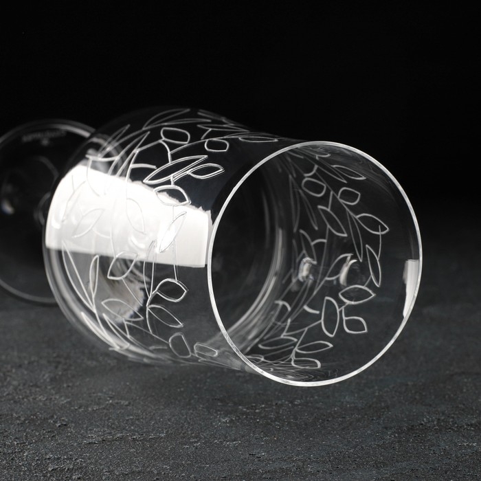 Набор бокалов для вина «Экстра», 460 мл, декор листья, 6 шт Набор бокалов для вина «Экстра», 460 мл, декор листья, 6 шт