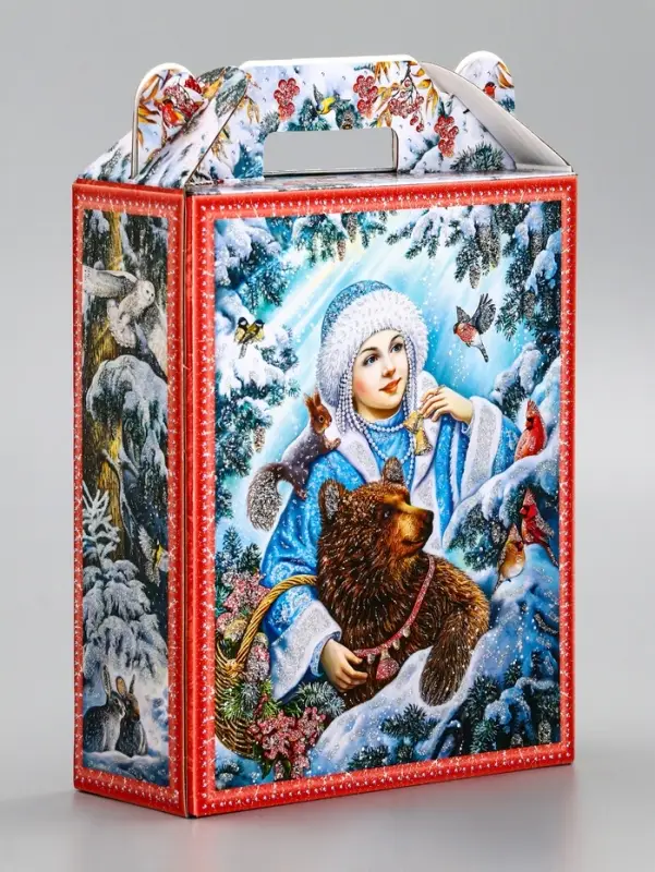 Подарочная новогодняя коробка &laquo;Зимняя сказка&raquo;, для сладких подарков, 16.8&times;7&times;25 см