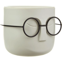 Кашпо СТИВ  D115мм 0,65л со вставкой, белый ротанг, М 3079