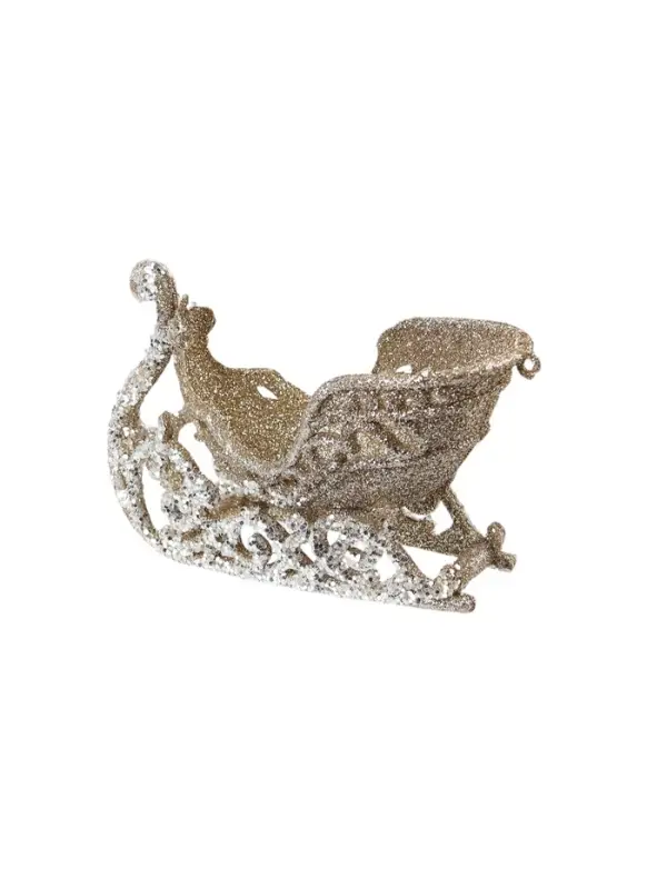 Ёлочное украшение «Праздничное сияние» сани, 6×11 см, золото Ёлочное украшение «Праздничное сияние» сани, 6×11 см, золото