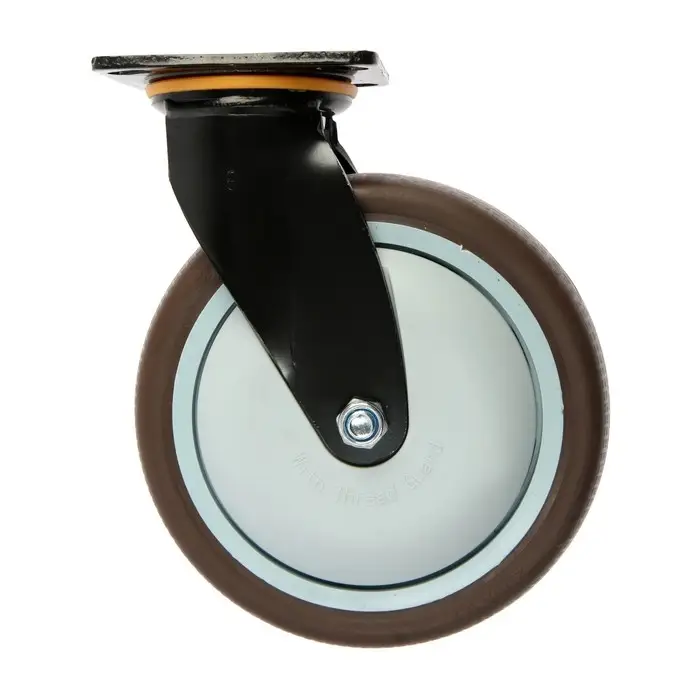 Колесо для трансп. тележек поворотное ТУНДРА, d=200 мм, на площадке, покрытие TPR=