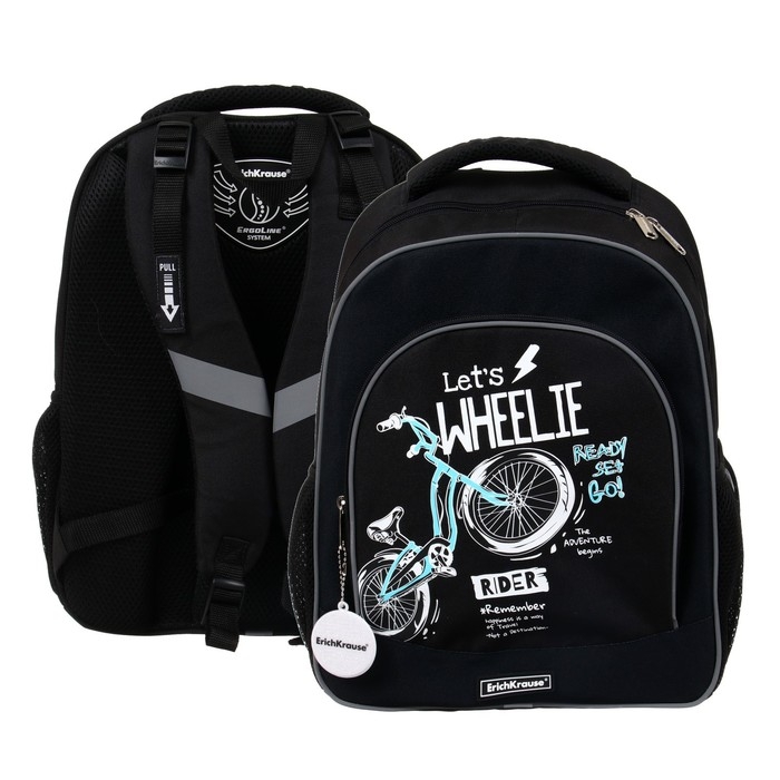 Рюкзак школьный Erich Krause ErgoLine 15L, 39 х 28 х 14 см, эргономичная спинка, Bicycle Rider 57024 Рюкзак школьный Erich Krause ErgoLine 15L, 39 х 28 х 14 см, эргономичная спинка, Bicycle Rider 57024