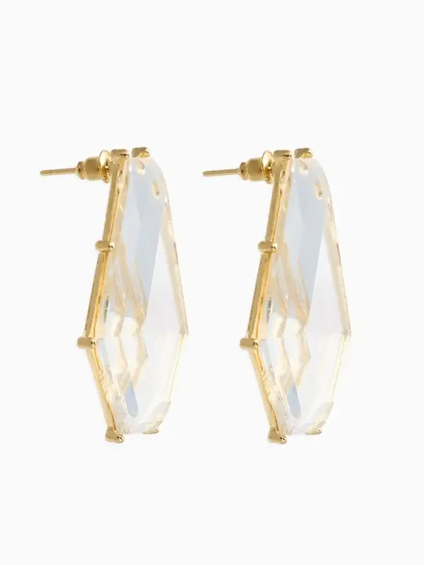 Серьги акрил &laquo;Кристалл&raquo;, прозрачные в золоте