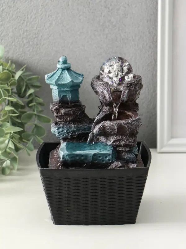 Фонтан настольный с подсветкой &laquo;Китайский дом на скале&raquo;, 18.5&times;13&times;13 см