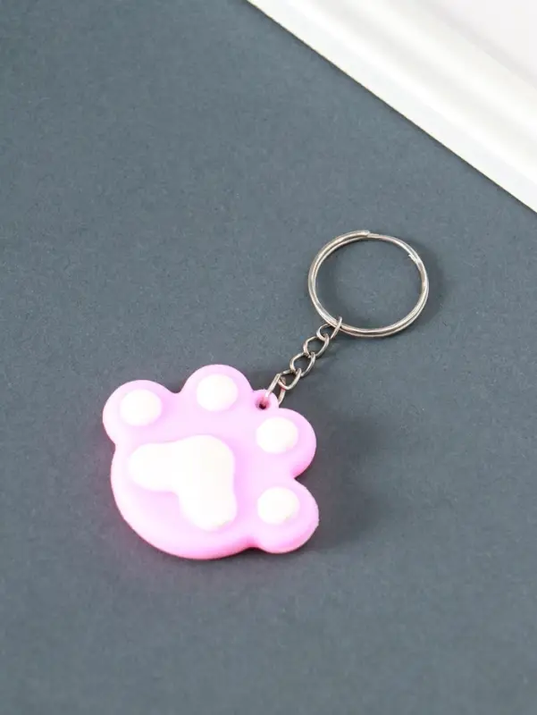 Брелок резина "Цветная лапка" МИКС 4х5х1 см