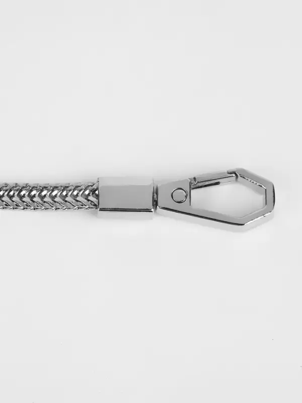 Цепочка для сумки, с карабинами, d=6 мм, 60 см, цвет серебряный