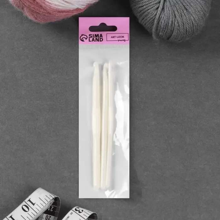 Набор крючков для вязания, d=4/5/6 мм, 14 см, 3 шт., белый