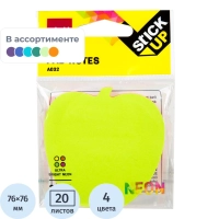 Стикеры с клеевым краем Deli 76х76 мм,20 листов,неон-е,форма в асс-те &nbsp; &nbsp; &nbsp;