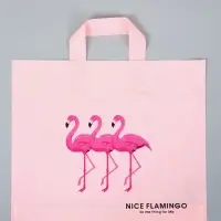 Пакет с петлевой ручкой "Розовая тройка" 35 х 30 х 8, см, 60 мкм