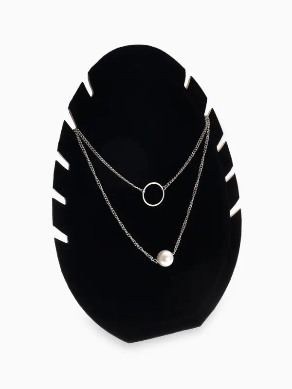 Подставка под кулоны и цепочки &laquo;QF. Овал&raquo;, 5 мест, 20&times;1.5&times;28 см, чёрная