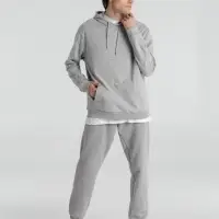 Толстовка с капюшоном унисекс Hoodie, серый меланж, размер XS
