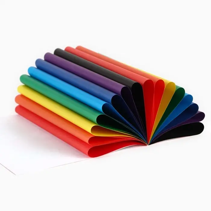 Цветная бумага, А4, 16 листов, 8 цветов, немелованная, двустороняя, на скрепке, 48 г/м&sup2;, &laquo;Минни Маус&raquo;