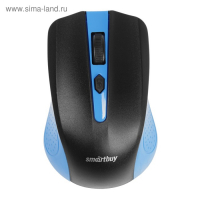 Мышь Smartbuy ONE 352, беспроводная, оптическая, 1600 dpi, 2xAAA (не в компл), сине-чёрная