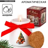 Ароматическая свеча в матовом стакане «Новогоднего уюта и тепла», аромат мандарин Ароматическая свеча в матовом стакане «Новогоднего уюта и тепла», аромат мандарин