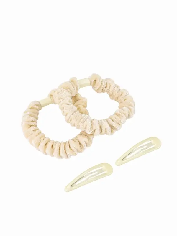 Набор для волос &laquo;Глория нежность&raquo;, 2 резинки 5.5 см, 2 заколки 5 см, молочный