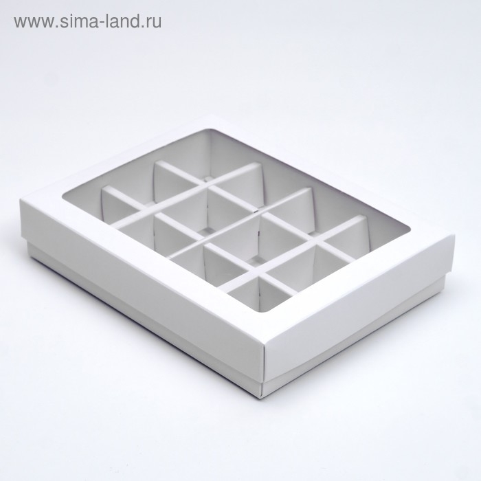 Коробка для конфет, 12 шт, белая, 19 х 15 х 3,5 см Коробка для конфет, 12 шт, белая, 19 х 15 х 3,5 см