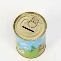 Копилка металлическая, 9.5 см×7.5 см×7.5 см, Синий трактор