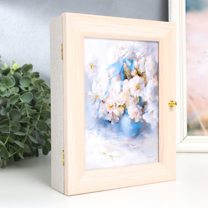 Ключница Ключница "Белоснежные цветы" молочный дуб 17х22 см