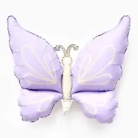 Воздушный шар фольгированный 37 "Нежная бабочка" сиреневый сатин