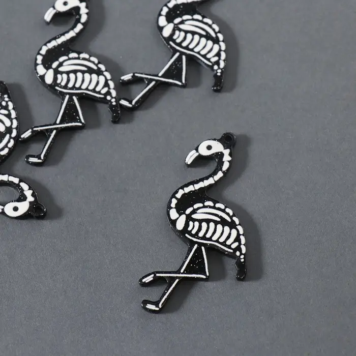 Декор для творчества акрил двусторонний Декор для творчества акрил двусторонний "Скелет фламинго" блеск 5,2х2,8х0,3 см