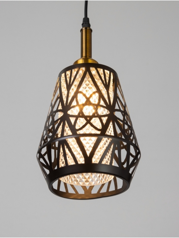 Светильник Светильник "Атом" 1х40Вт Е27 черный/золото 19х19х20+100см