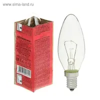 Лампа накаливания КЭЛЗ, ДС, Е14, 60 Вт, 230 В
