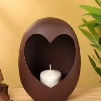 Подсвечник в форме сердца текстурный «Шоколад», 16.5×8.5×22+/- 1 см