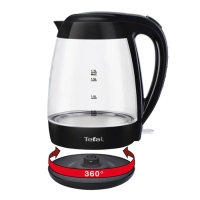 Чайник электрический TEFAL KO450832, стекло, 1.7 л, 2400 Вт, чёрный