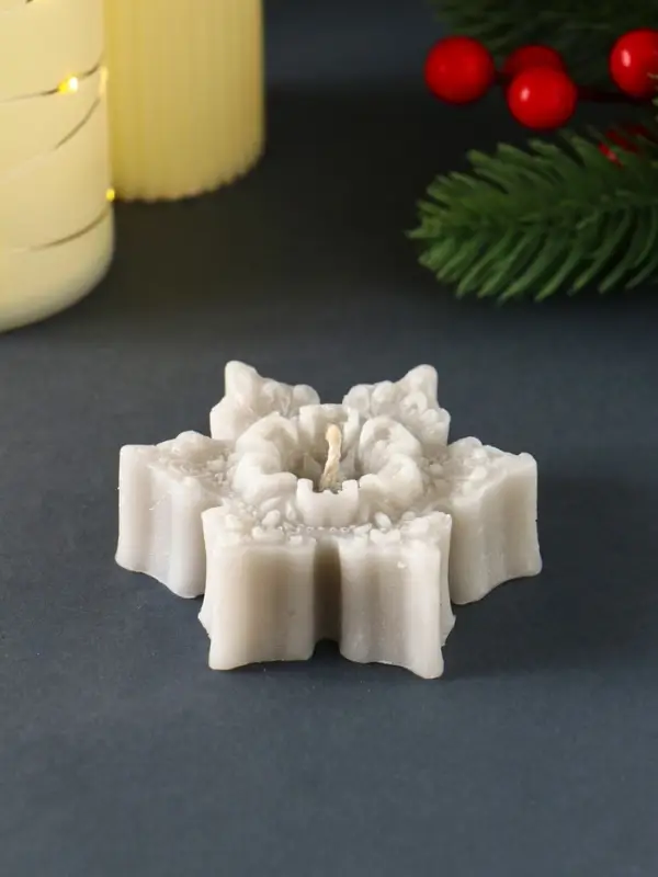 Свеча "Звездочка ажурная" 75х70х25 мм, серебро